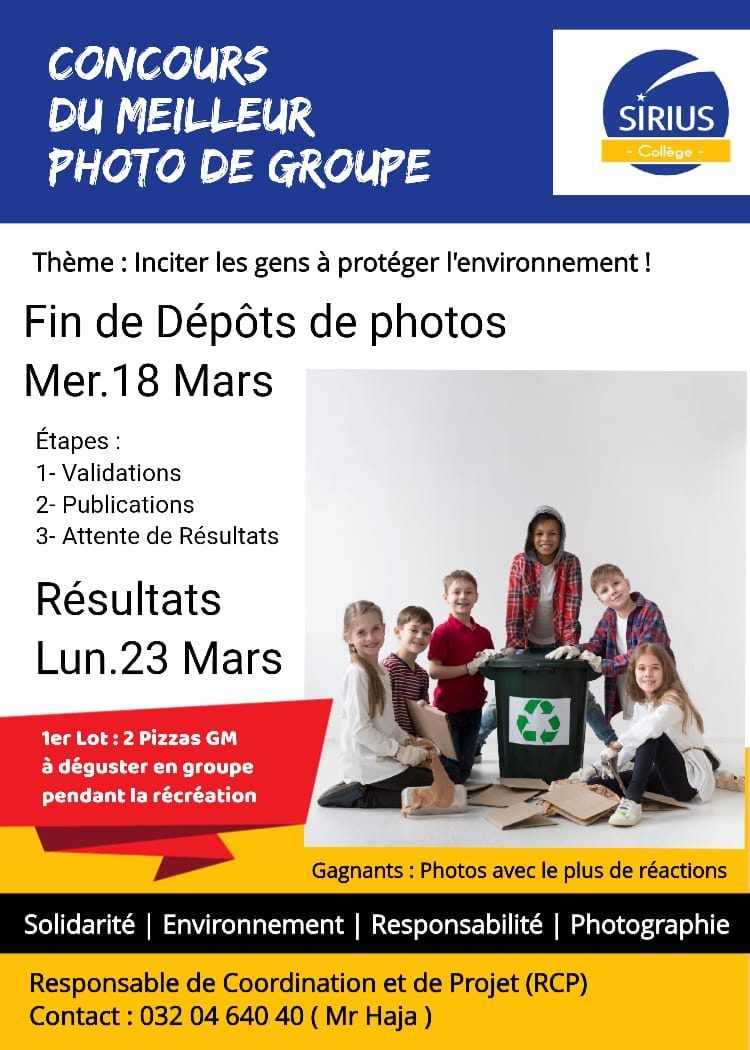 Concours de meilleures photos de groupe mars 2026